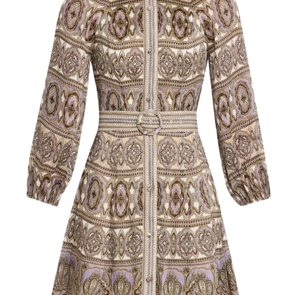 VERONICA BEARD Kumar Linen Silk Printed Minidress in Multi NWT. - Picture 6 of 6